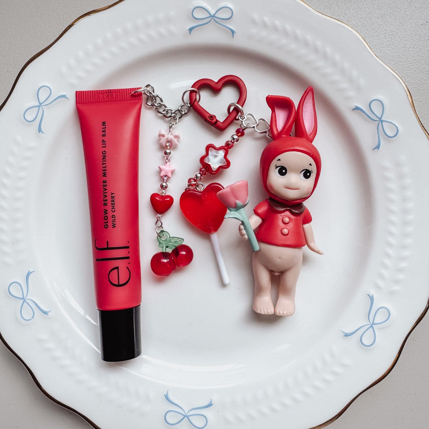 Red Sonny Angel Lippie Charm with Mirror