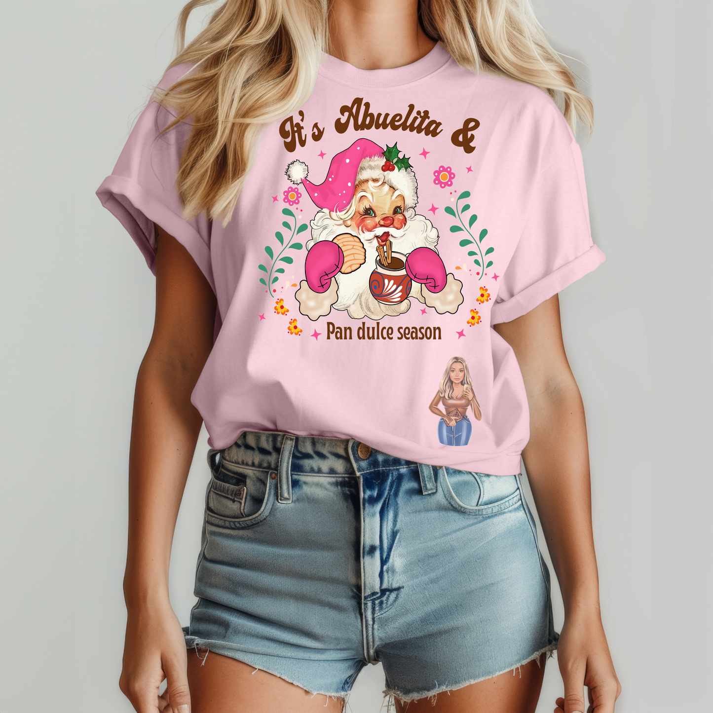 Pink Santa Abuelita and Pan Dulce