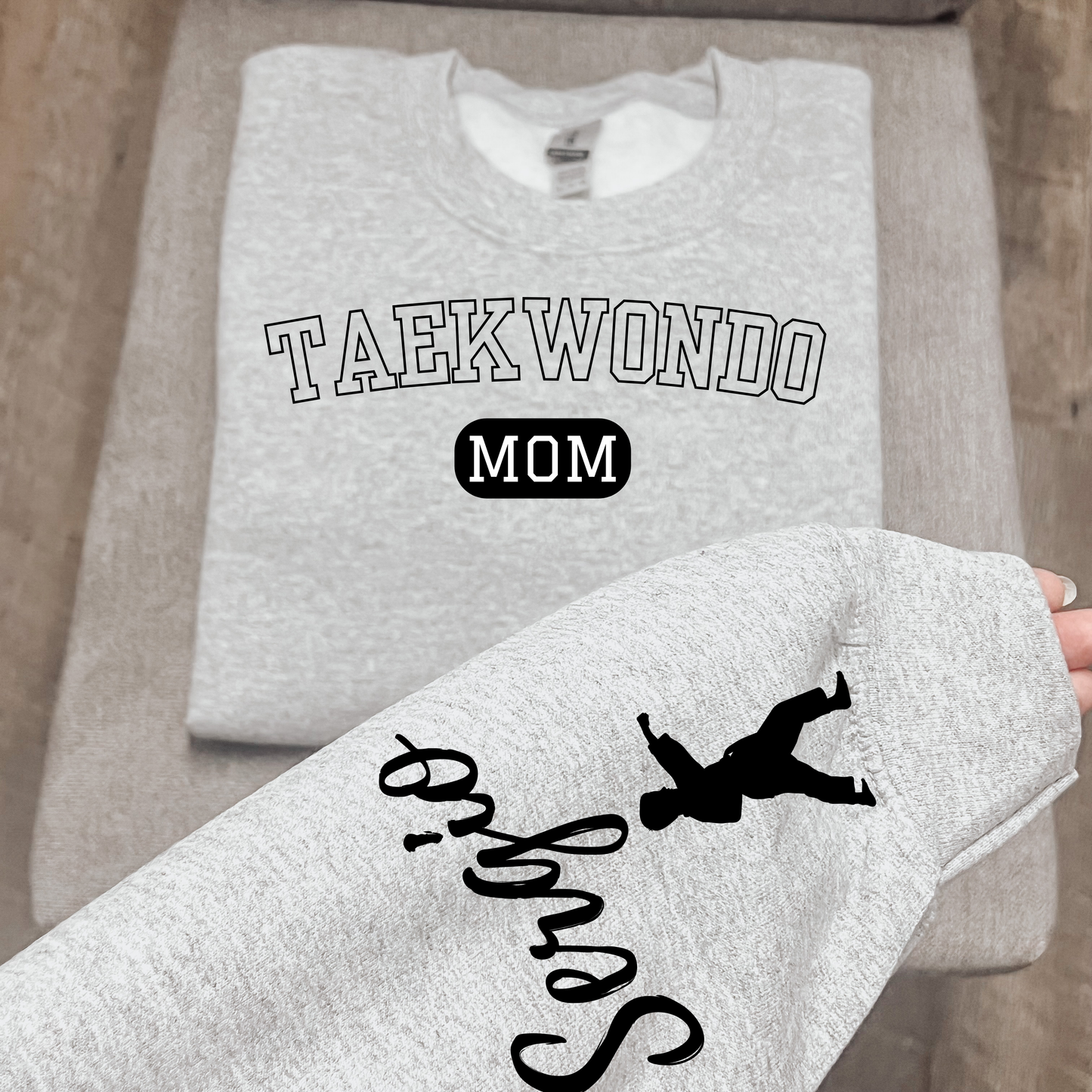 Custom Taekwondo Mom Crewneck Sweater
