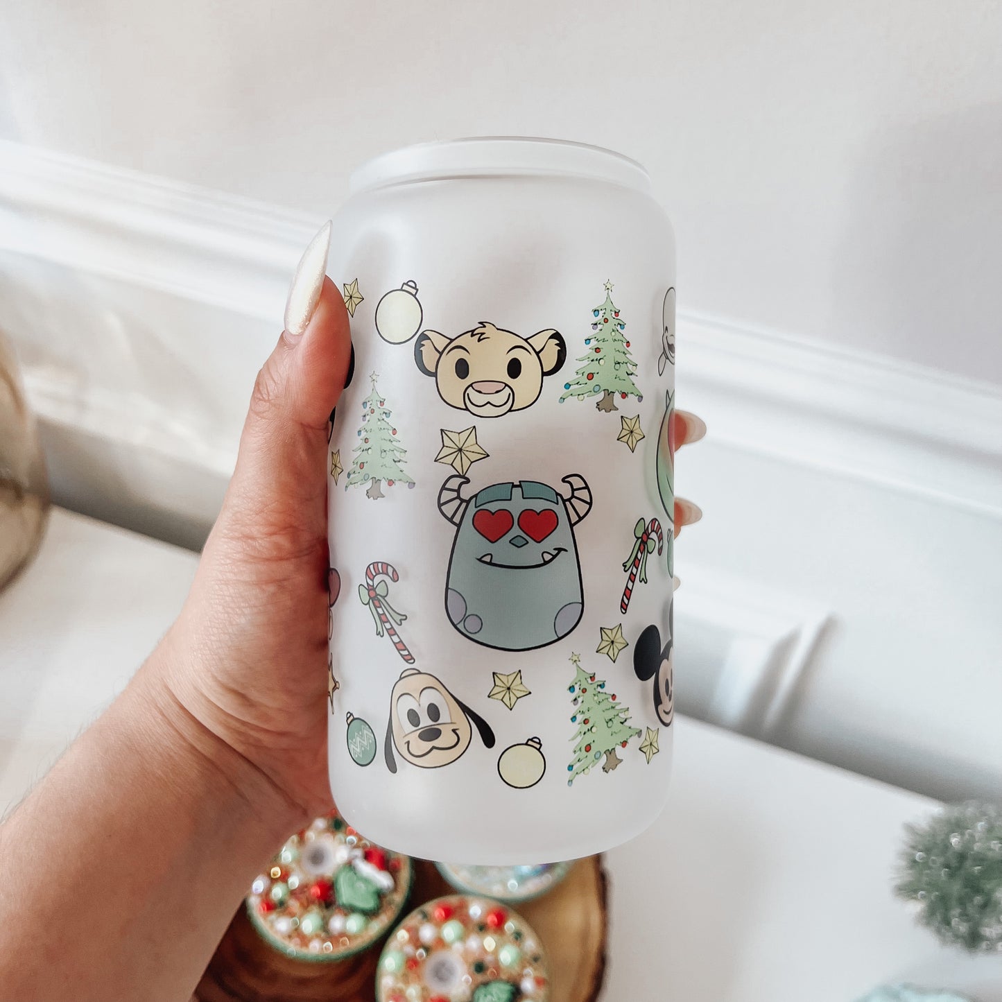 Disney Frosted Glass Can