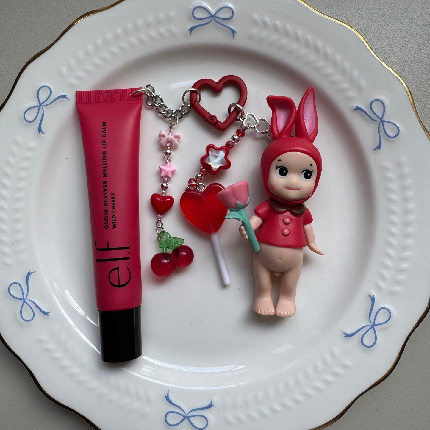 Red Sonny Angel Lippie Charm with Mirror