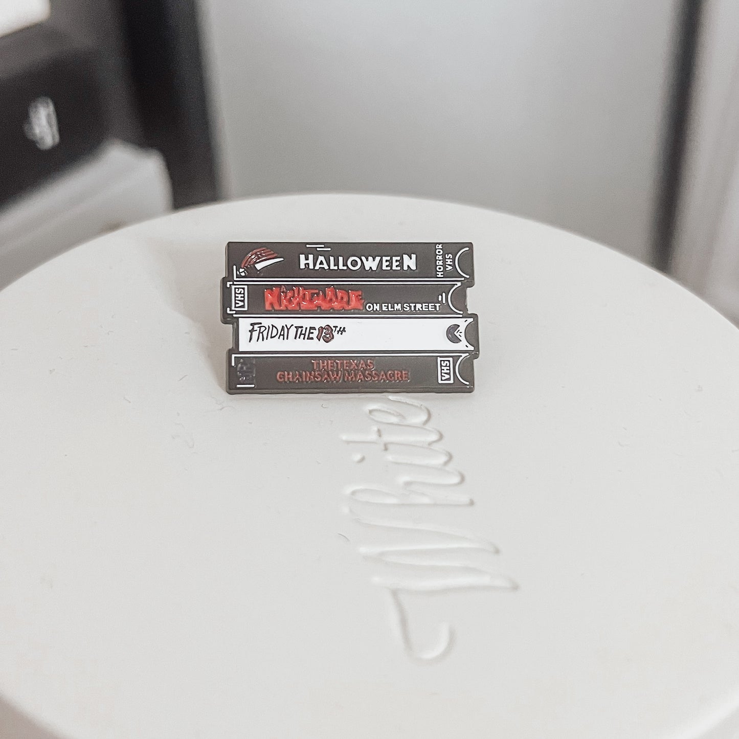 Horror VHS Movies Enamel Pin