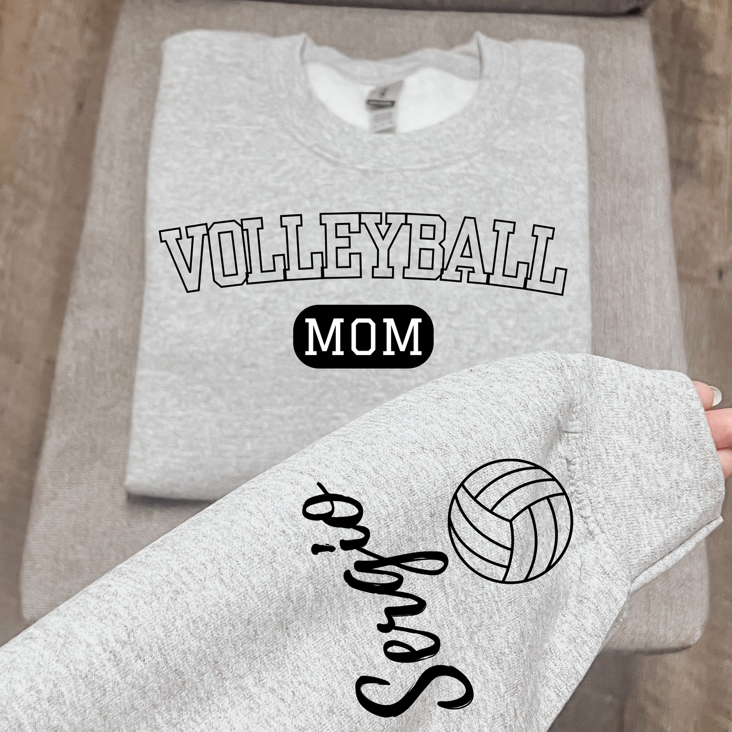 Custom Volleyball Mom Crewneck Sweater