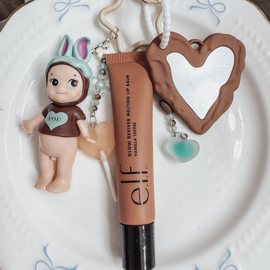 Teal Bunny Sonny Angel Lippie Charm with Mirror