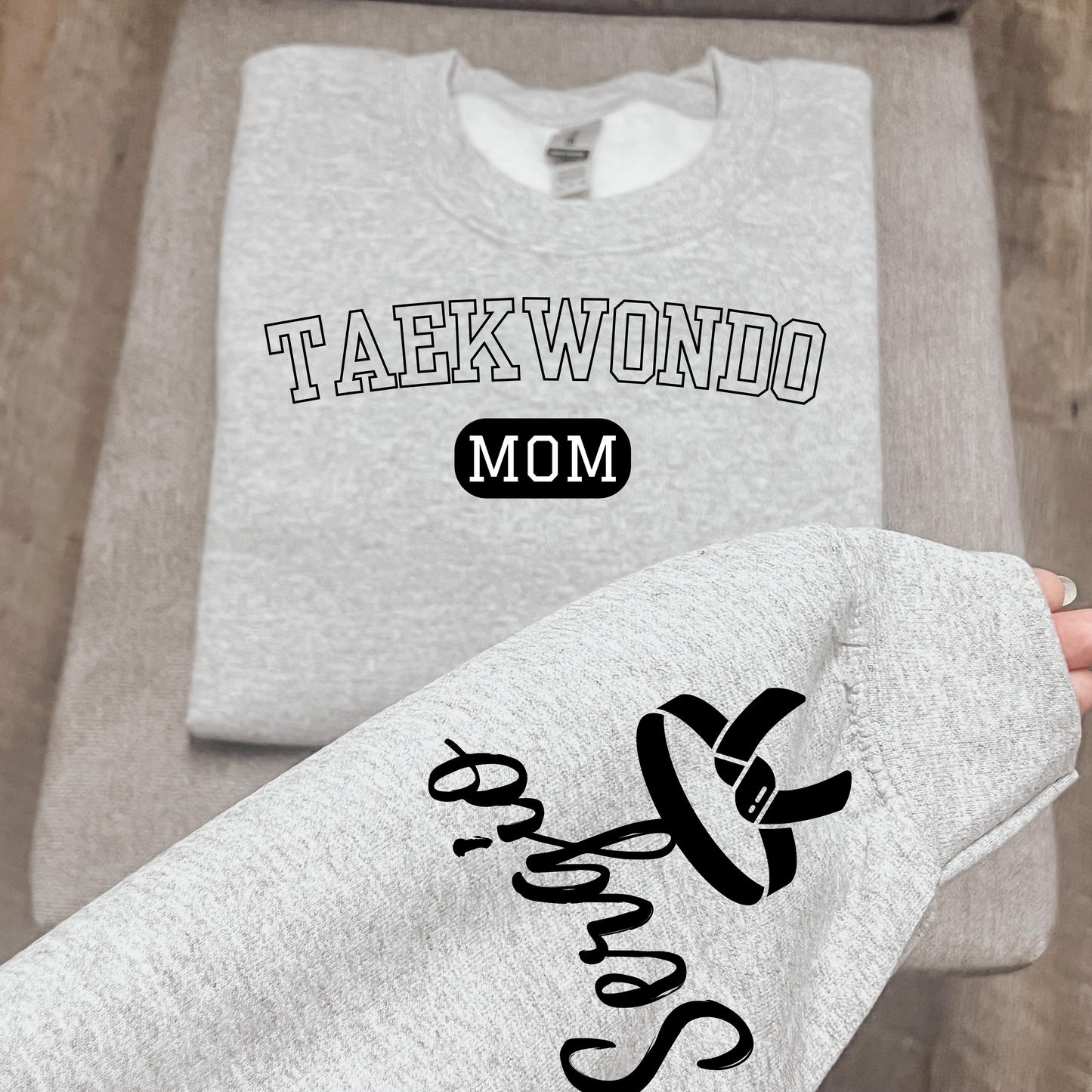 Custom Taekwondo Mom Crewneck Sweater