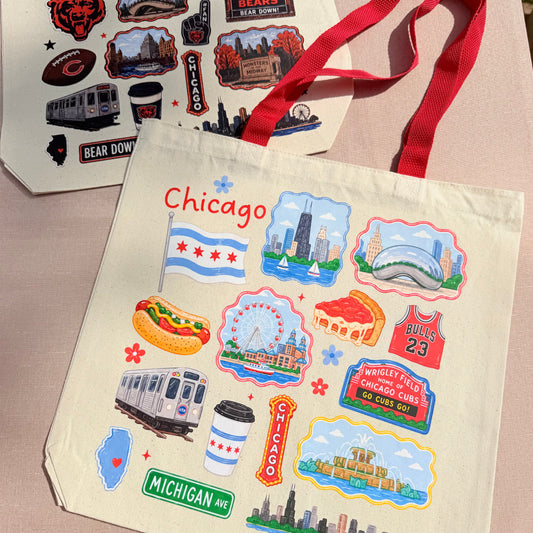 Chicago X Cubs Tote Bag