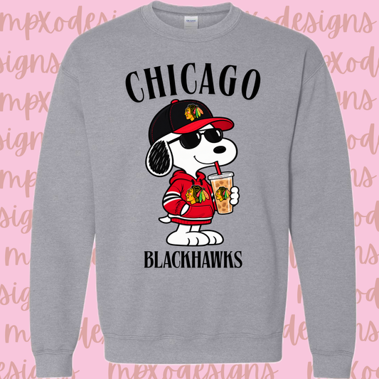 Snoopy Blackhawks Crewneck Sweater