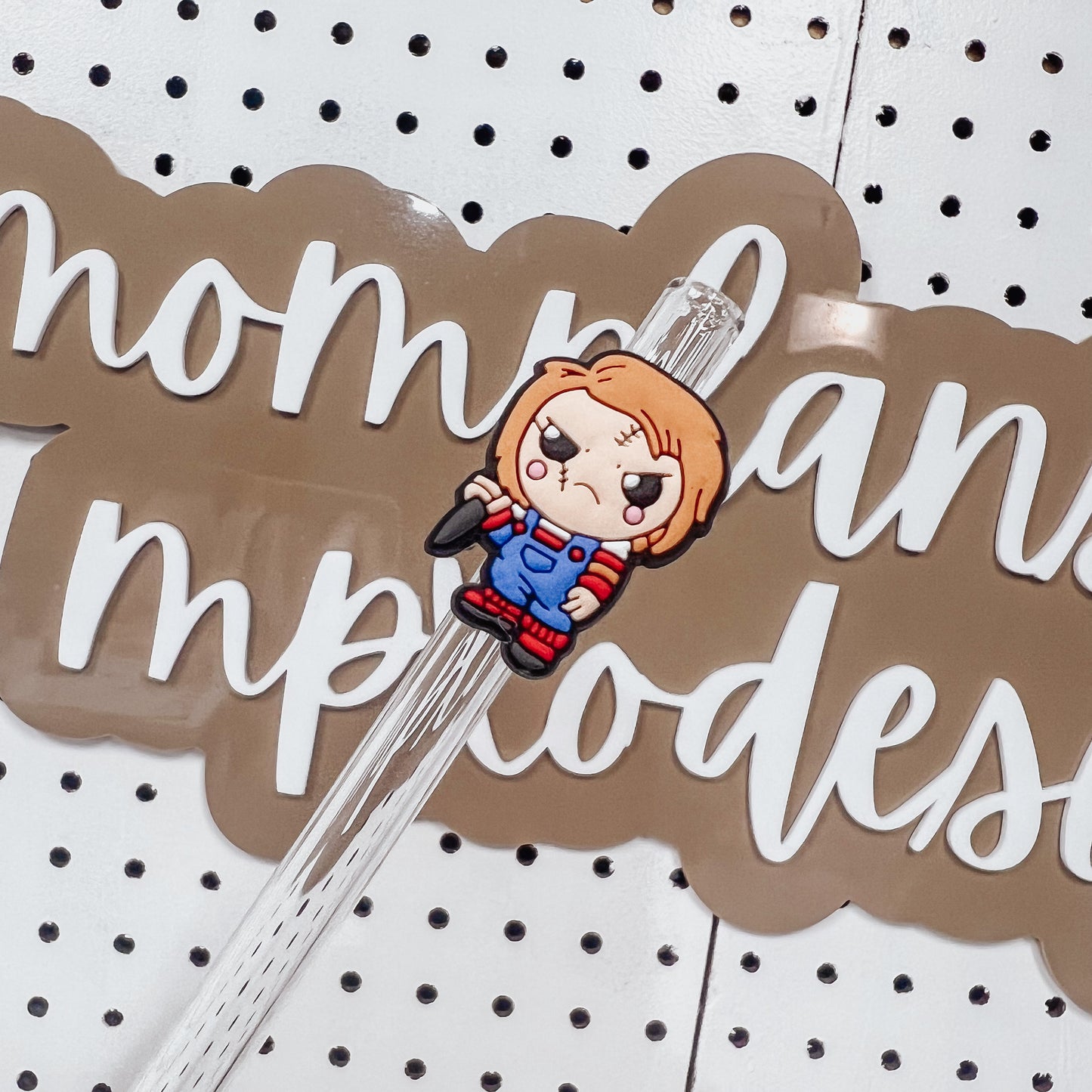 Chucky Straw Charm