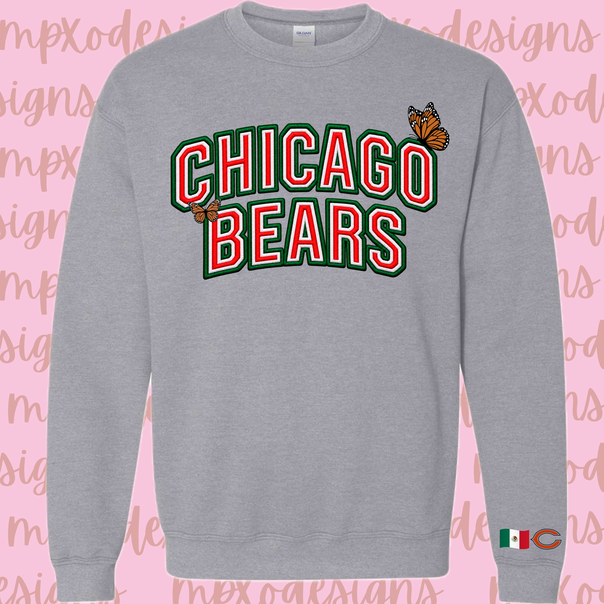 Butterfly Chicago Bears X Hispanic Heritage Month Crewneck Sweater