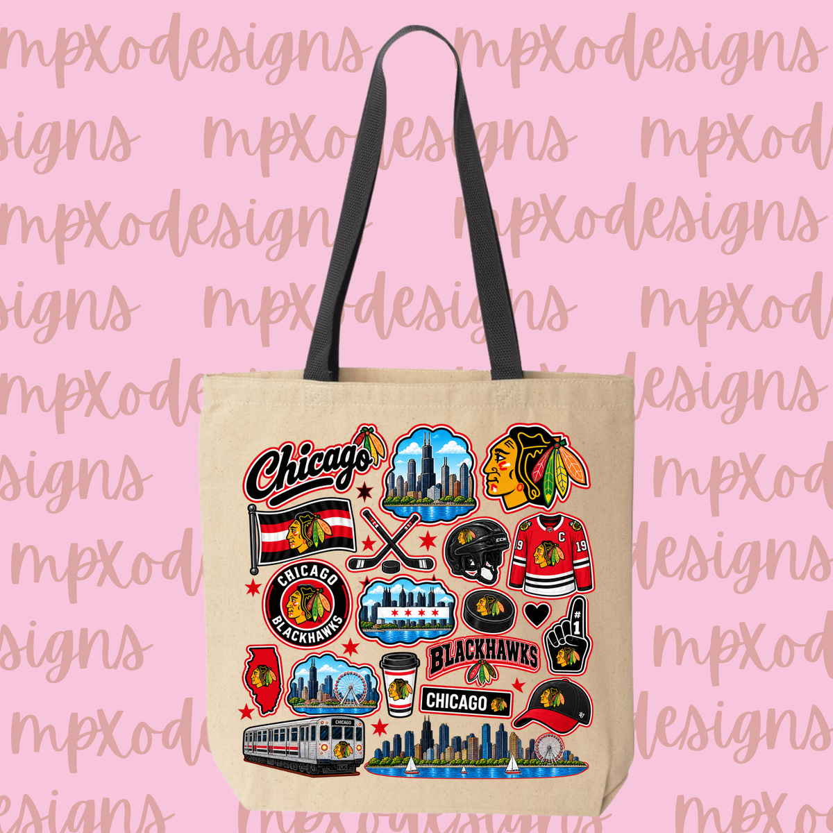 Chicago Blackhawks Tote Bag